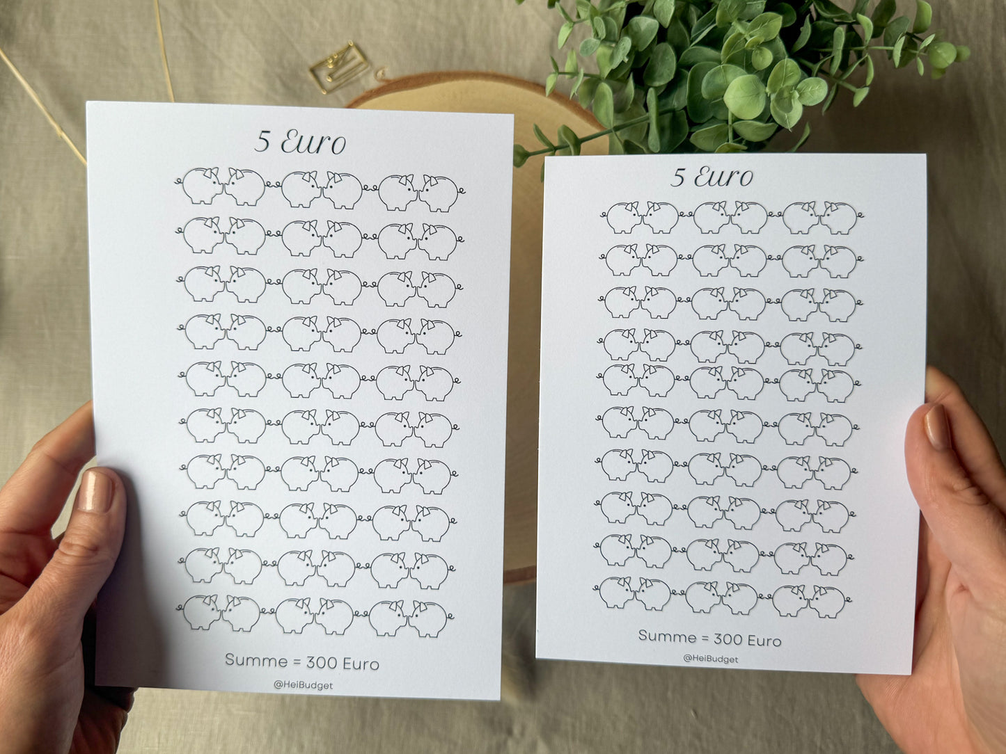 Oopsie 5 Euro Challenge A5 minimalistisch