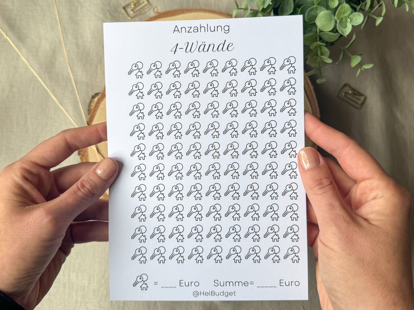 Anzahlung 4 Wände A5 minimalistisch