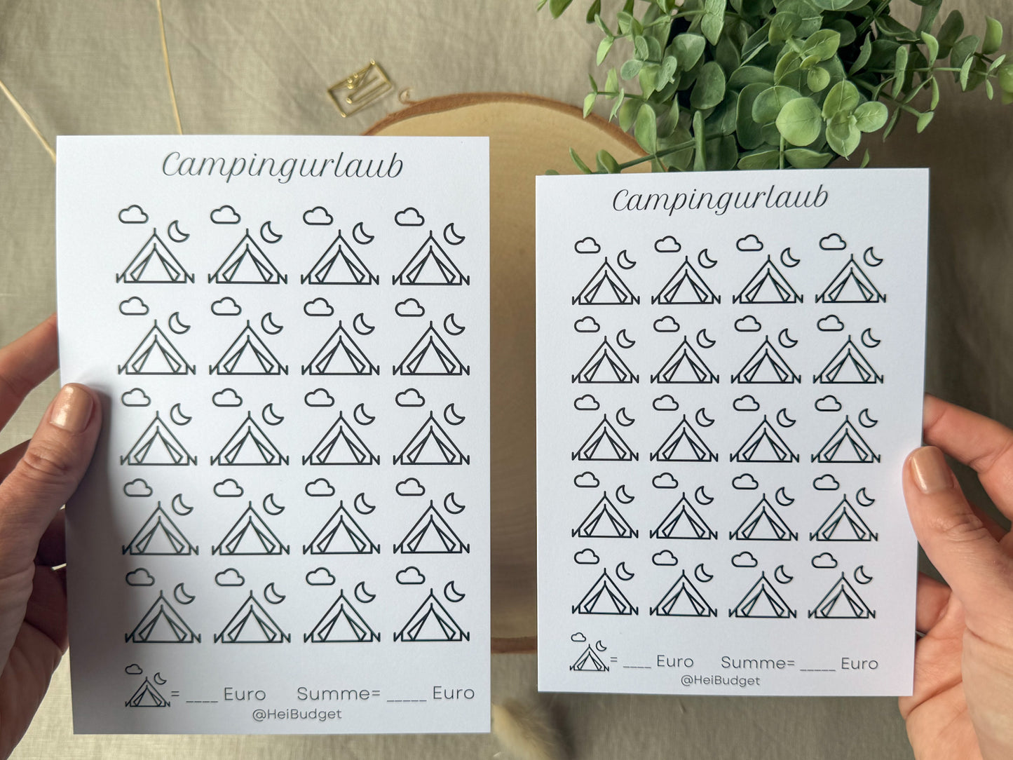 Urlaub Camping A5 minimalistisch