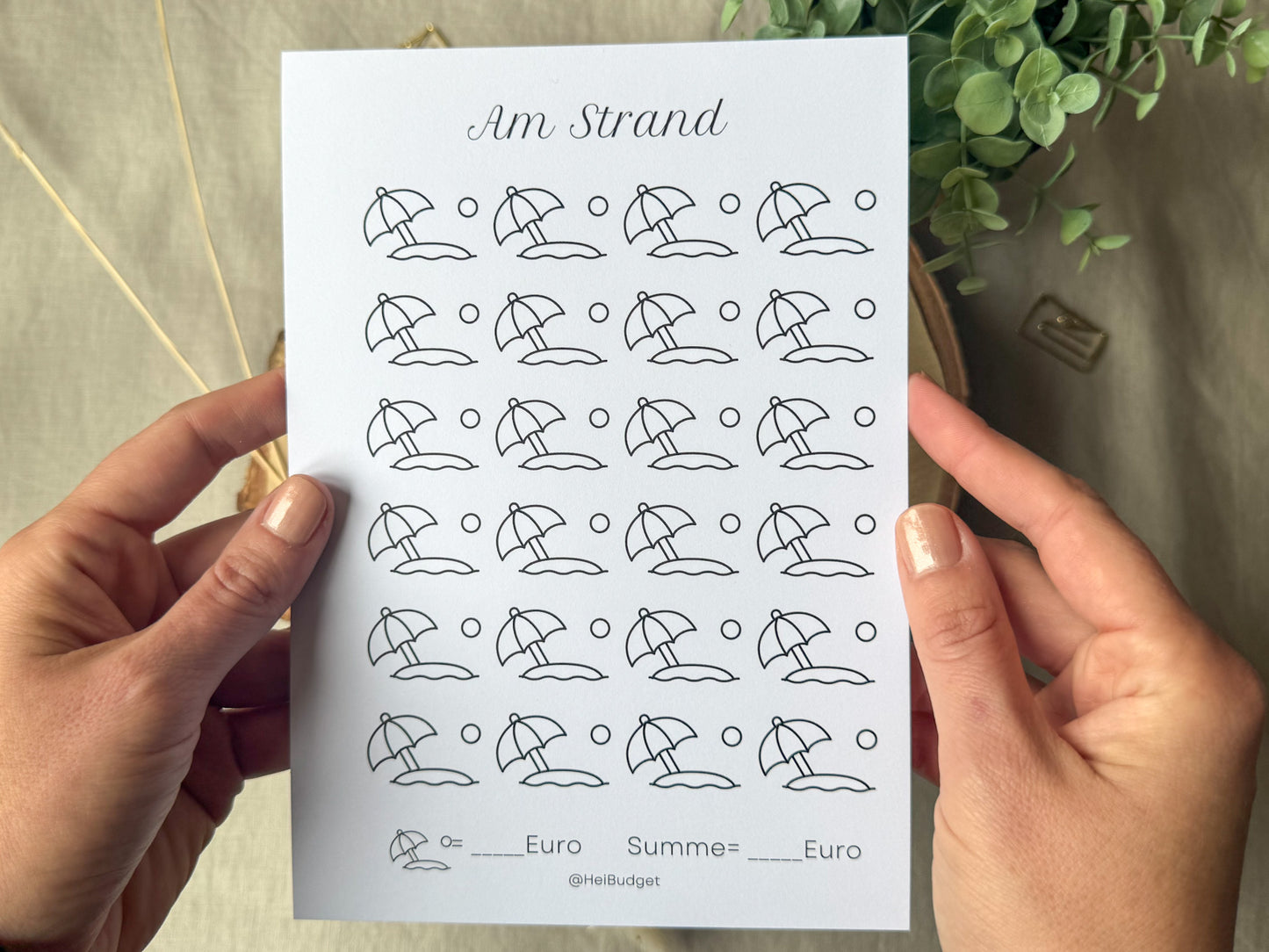 Strandurlaub A5 minimalistisch