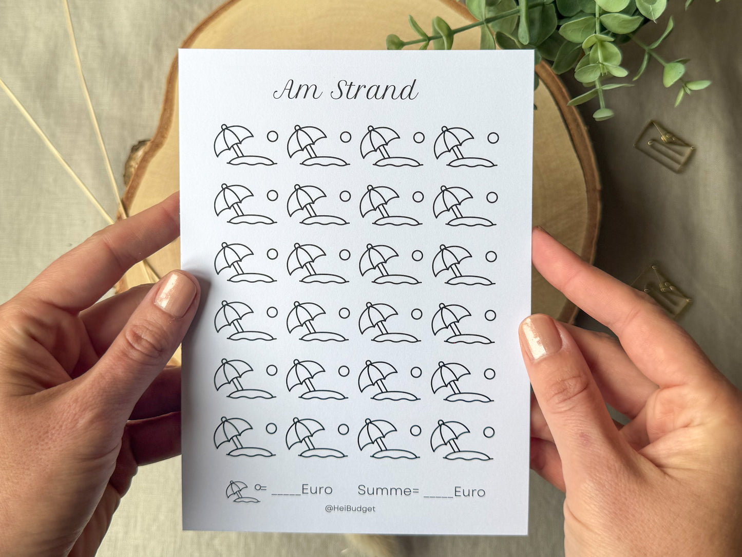 Strandurlaub A5 minimalistisch