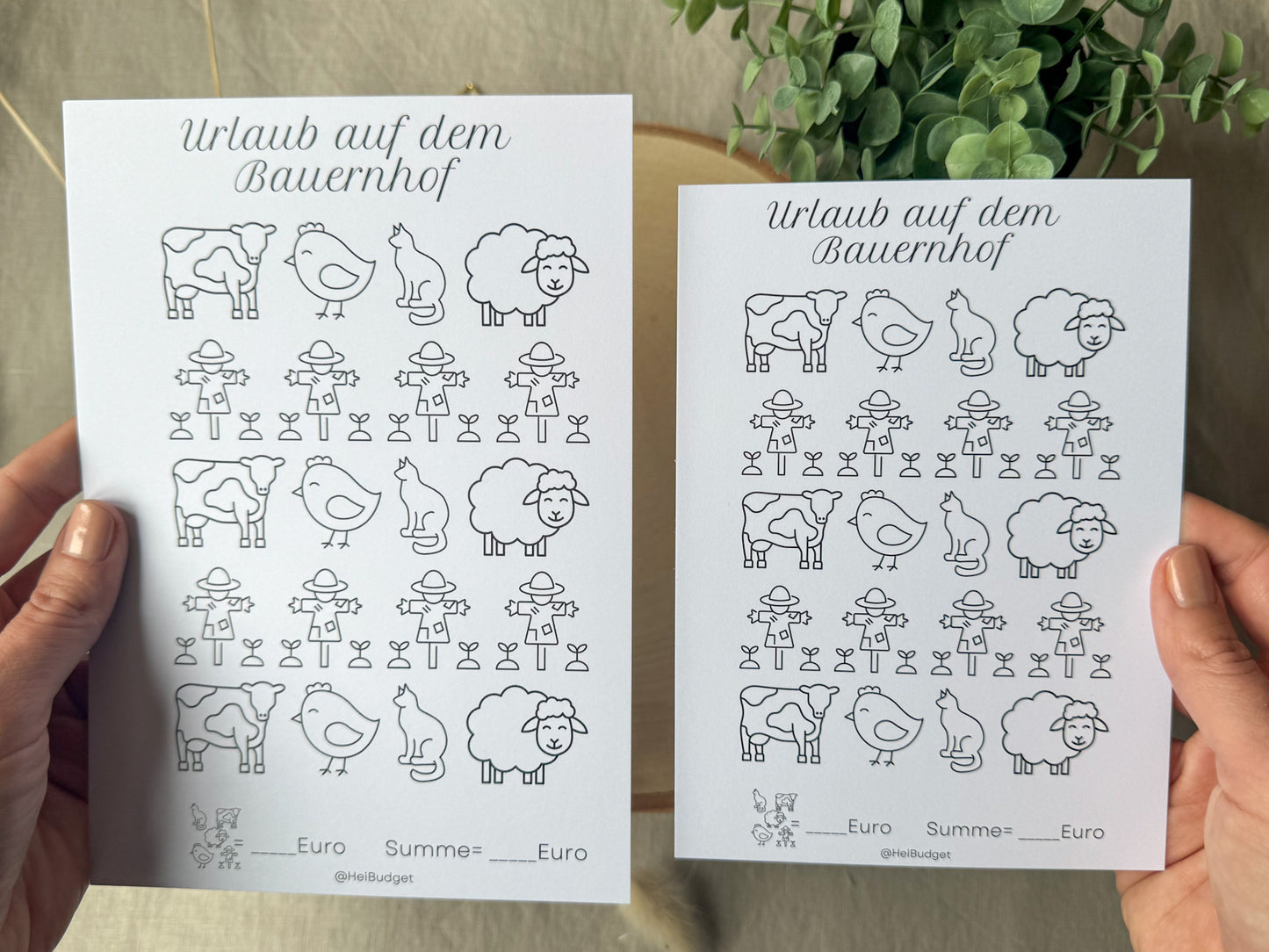 Urlaub auf dem Bauernhof A5 minimalistisch