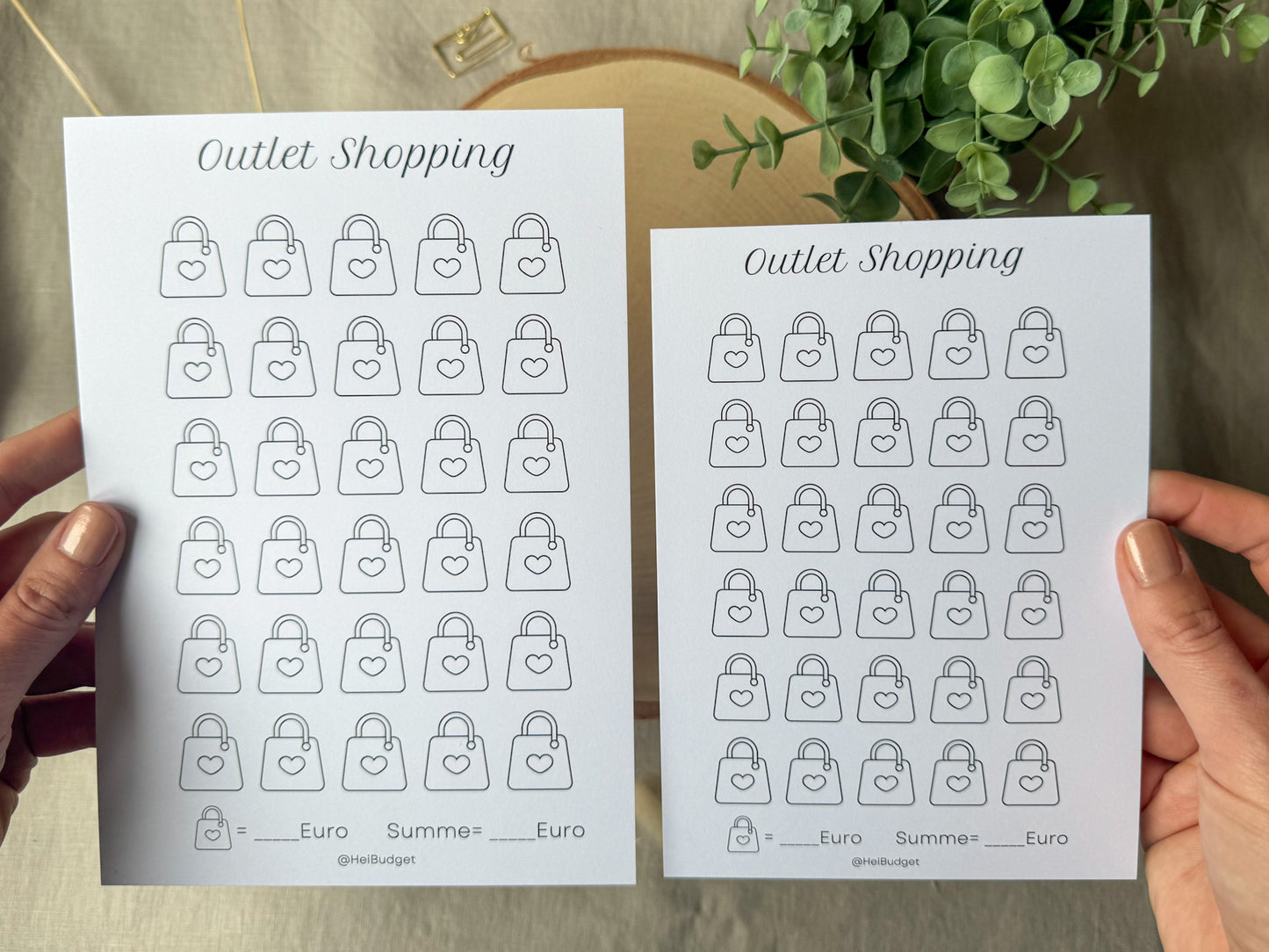 Outletshopping A5 minimalistisch