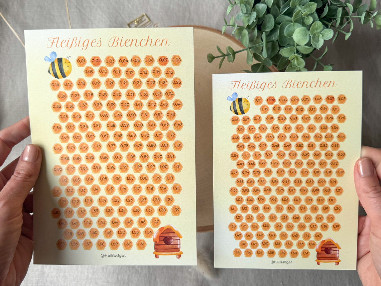 Kleingeldchallenge „Fleißiges Bienchen“ A5 bunt