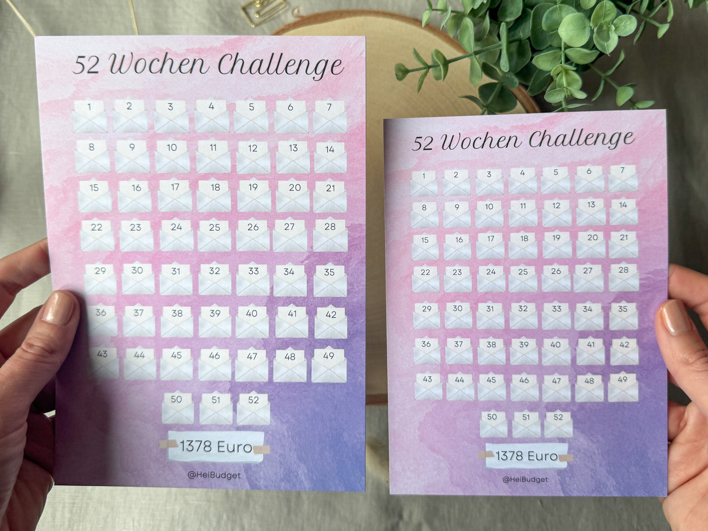 52 Wochen Challenge A5 bunt