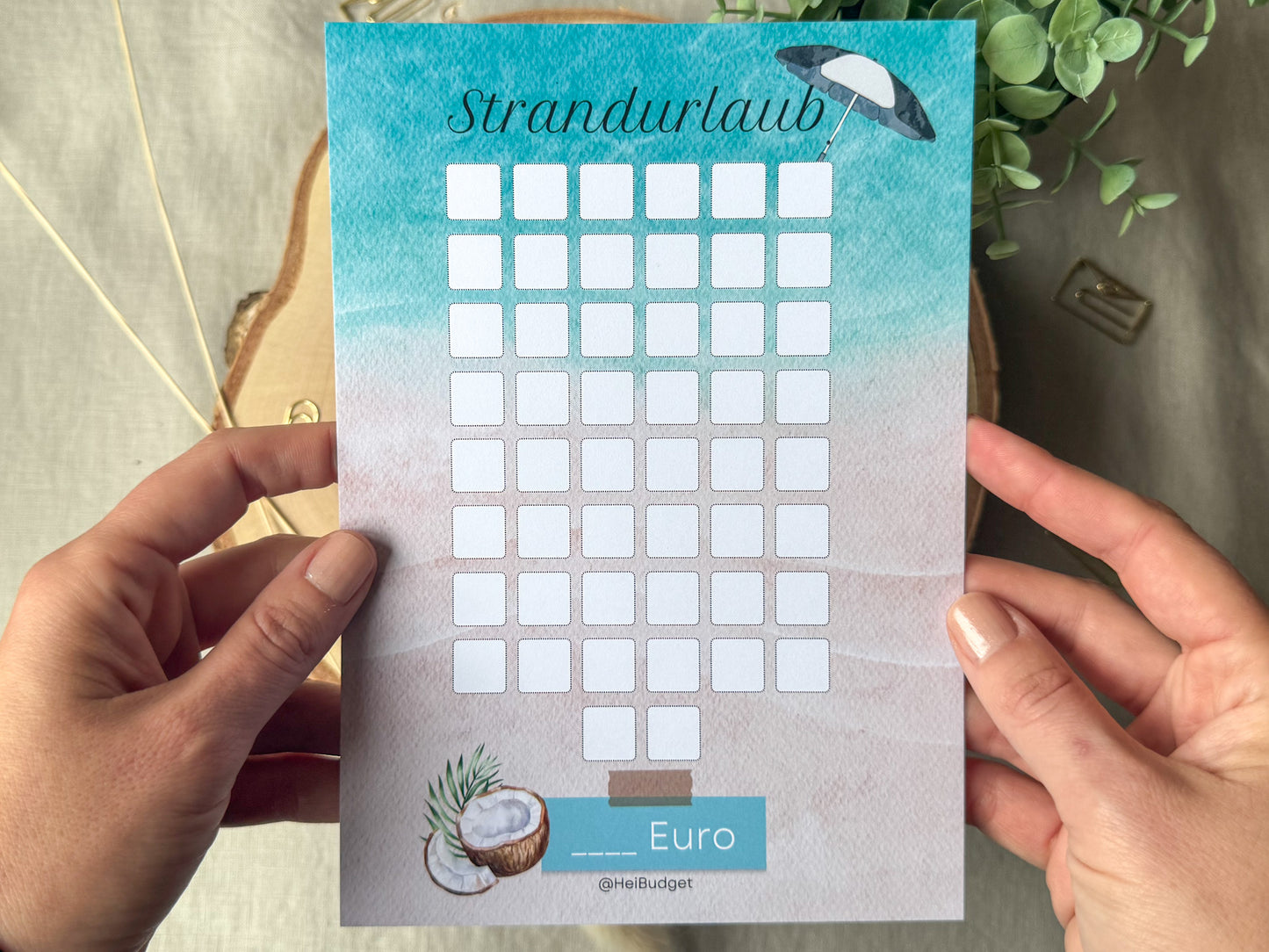 Urlaub Strand blanko A5 bunt