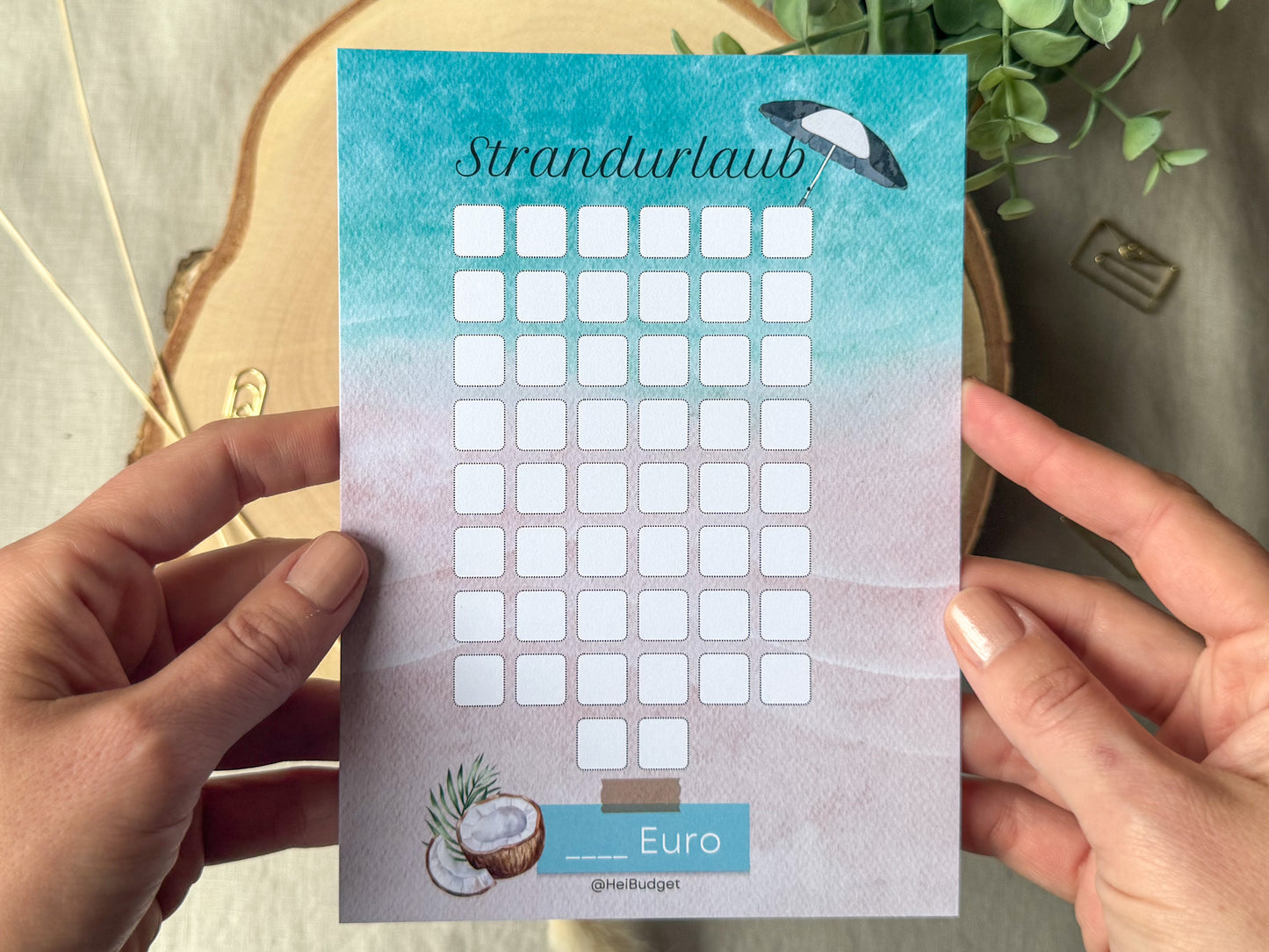 Urlaub Strand blanko A5 bunt