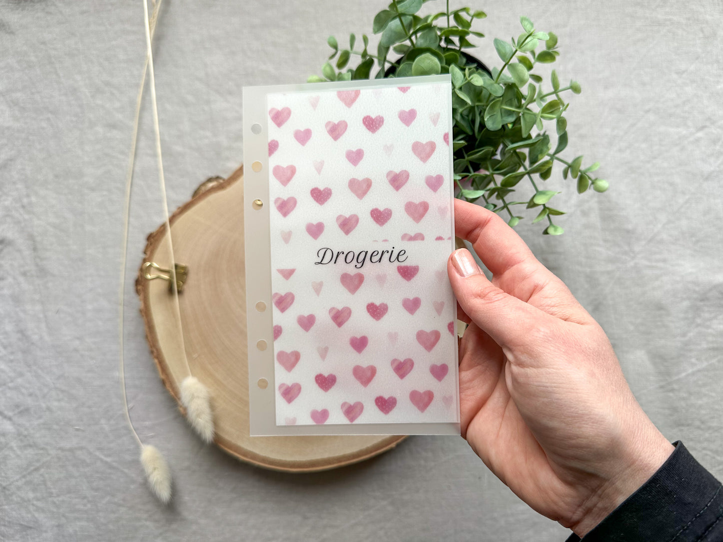 Budgetumschlag Herzen A6 mit Beschriftung