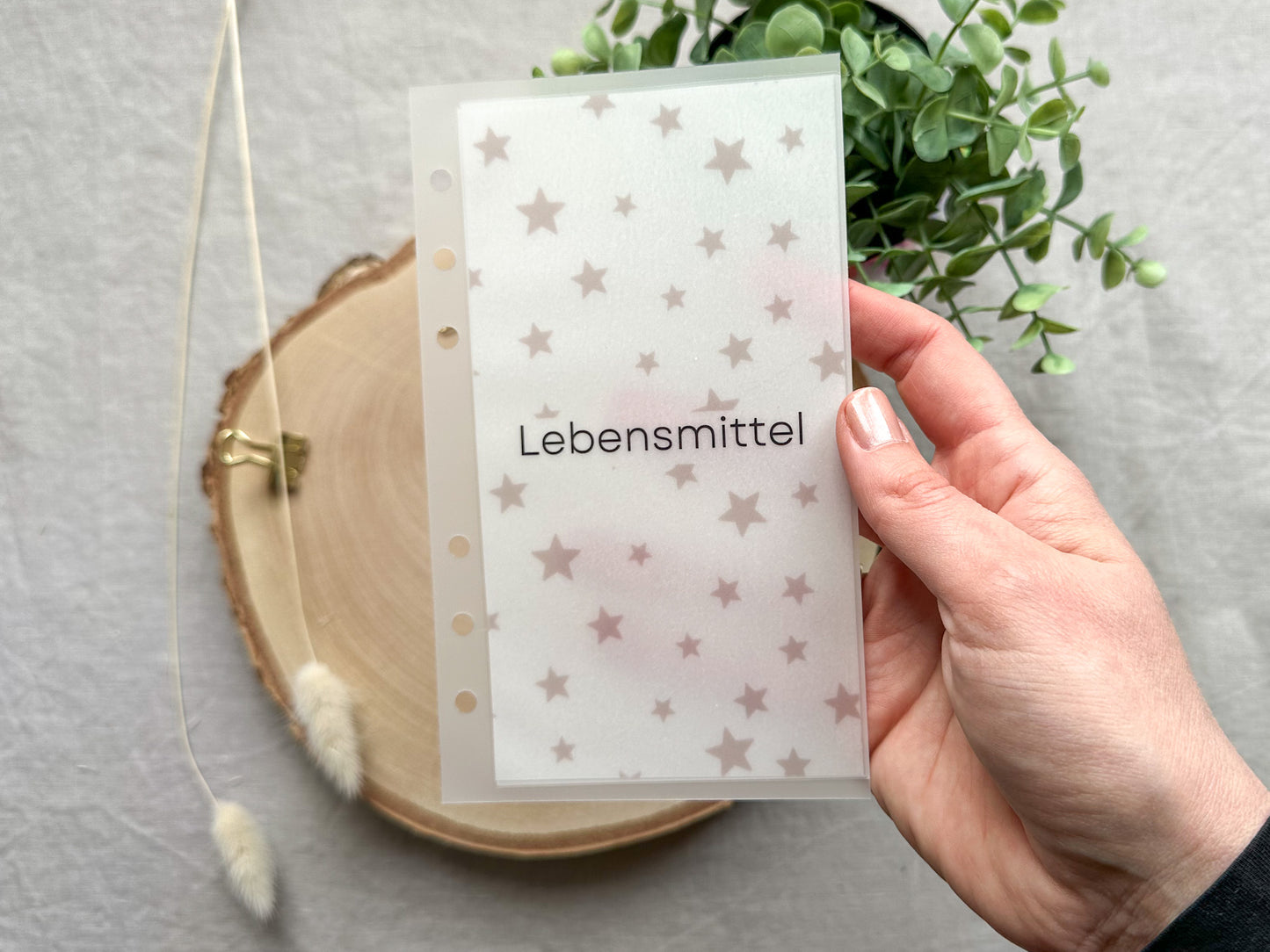 Budgetumschlag Sterne A6 mit Beschriftung