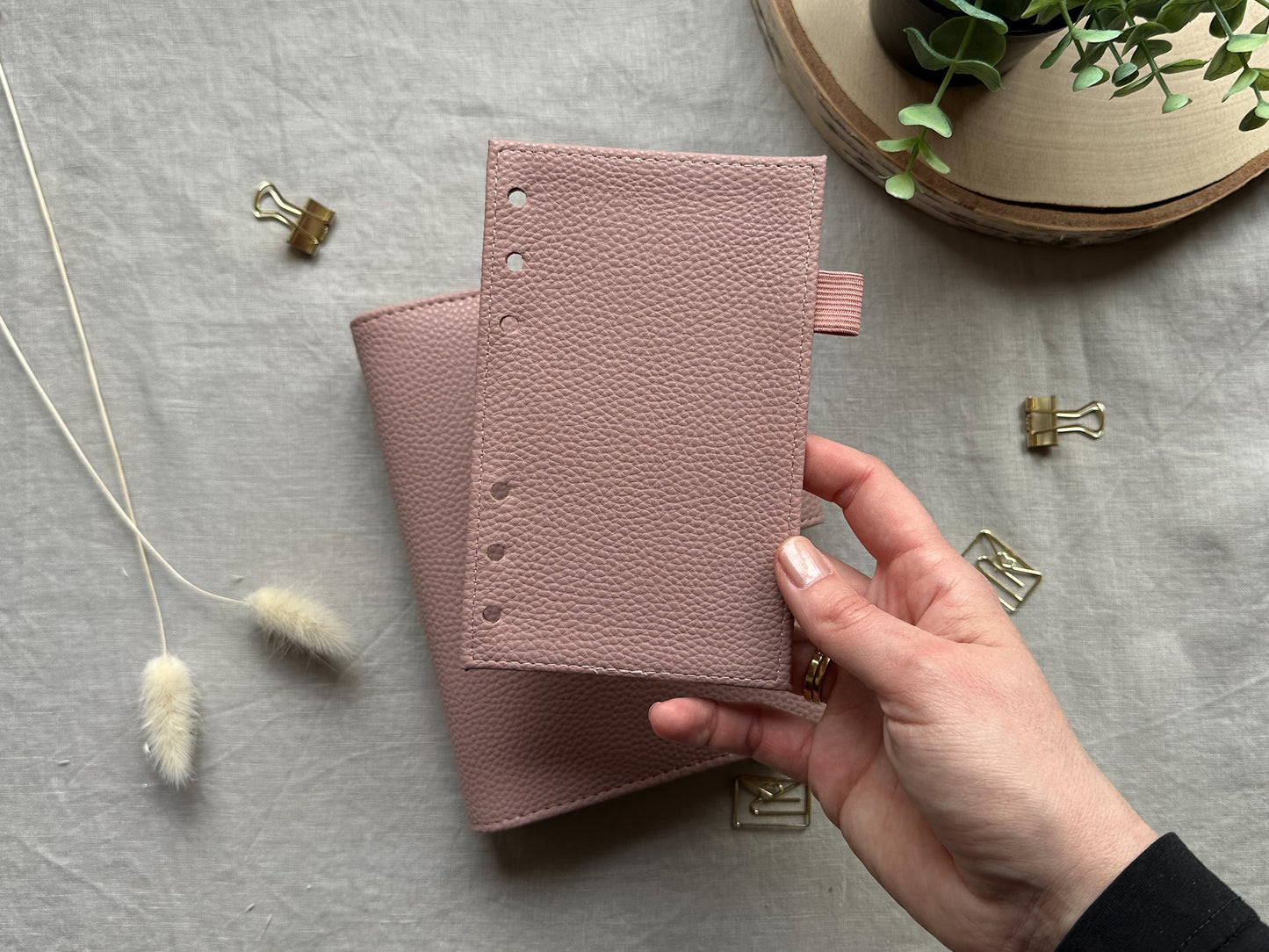 Budget Binder A6 in blush mit goldenen Ringen - Budgetbinder - Planer