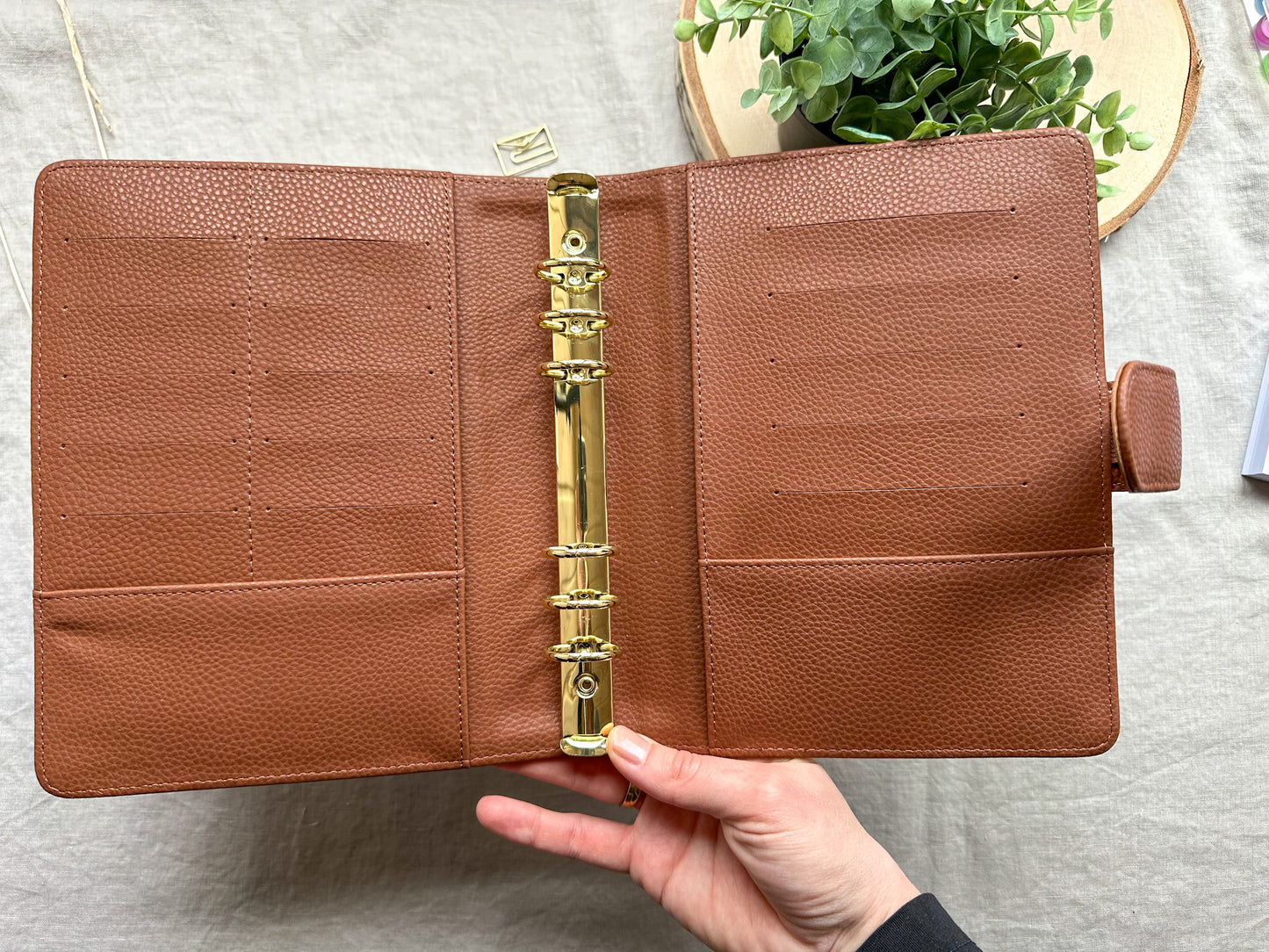 Budget Binder A5 in braun mit goldenen Ringen - Budgetbinder - Planer