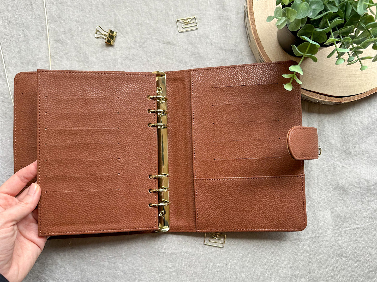 Budget Binder A5 in braun mit goldenen Ringen - Budgetbinder - Planer