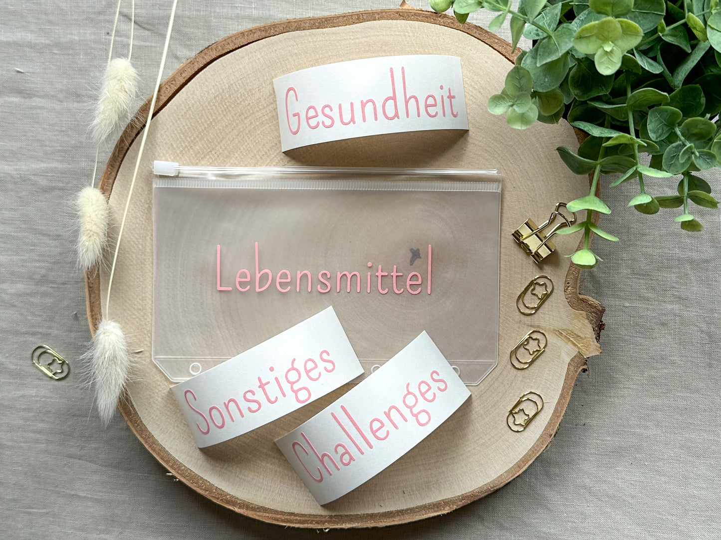 rosa schimmernder Vinylaufkleber für Budgetumschlag