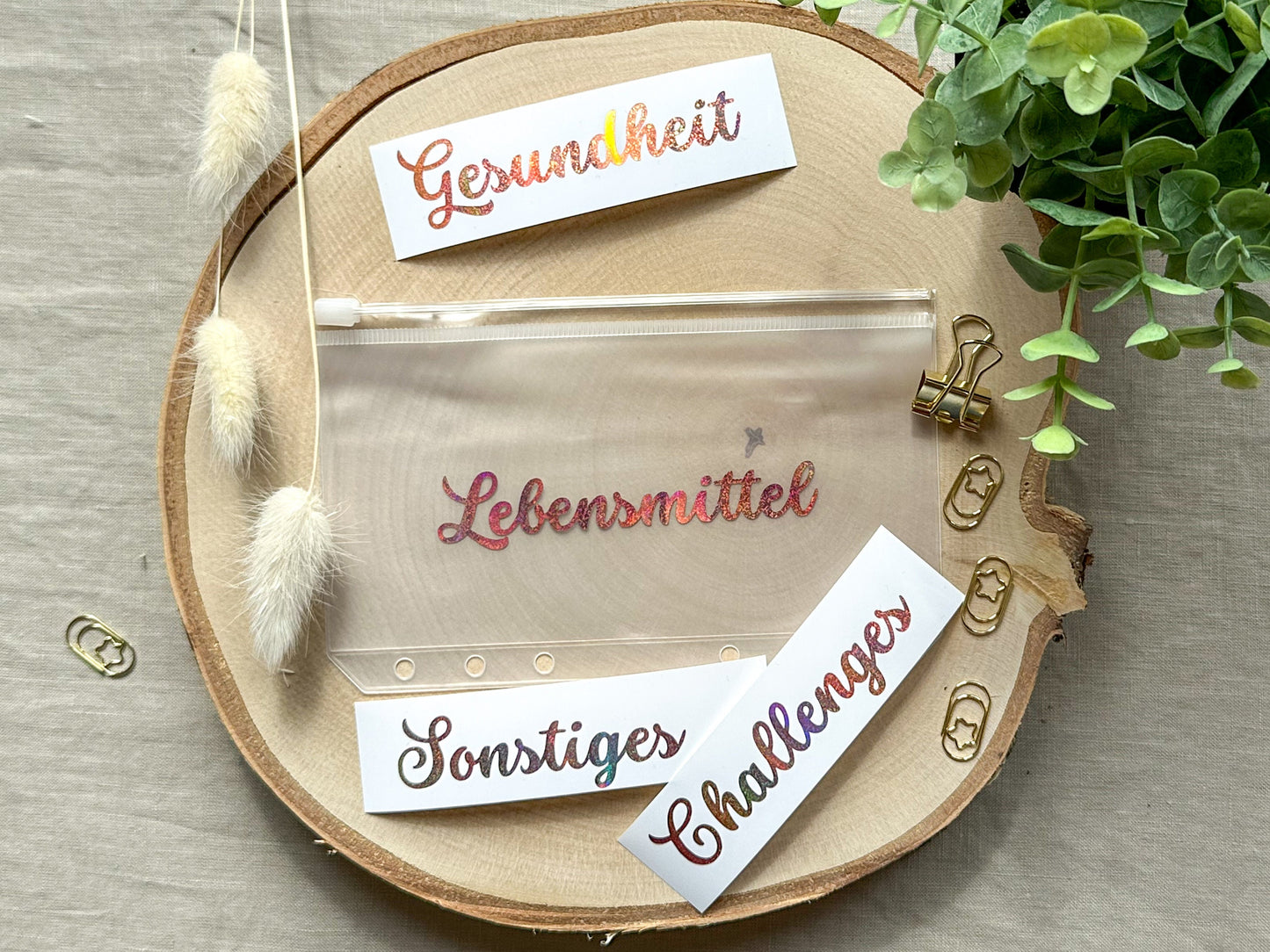 rosé glitzernder Vinylaufkleber für Budgetumschlag