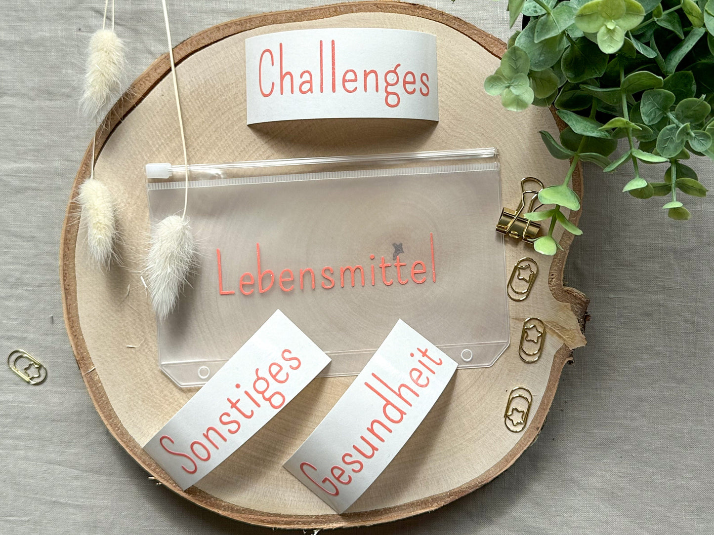 orange schimmernder Vinylaufkleber für Budgetumschlag