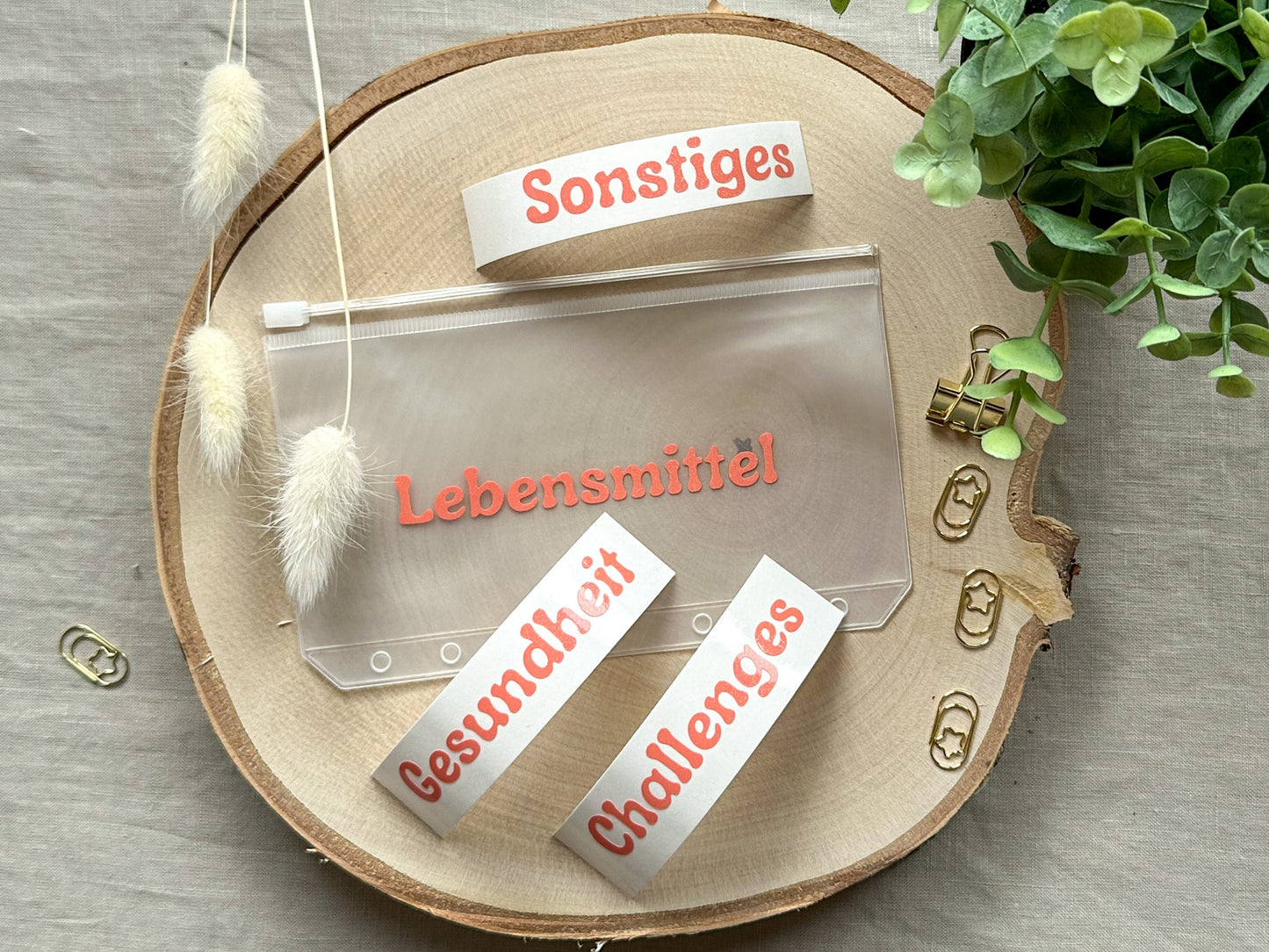orange schimmernder Vinylaufkleber für Budgetumschlag