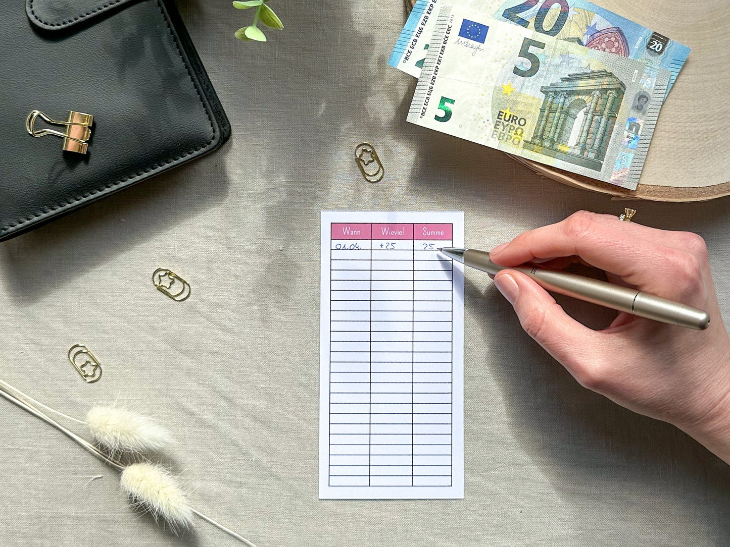 500 Euro Challenge A6 minimalistisch