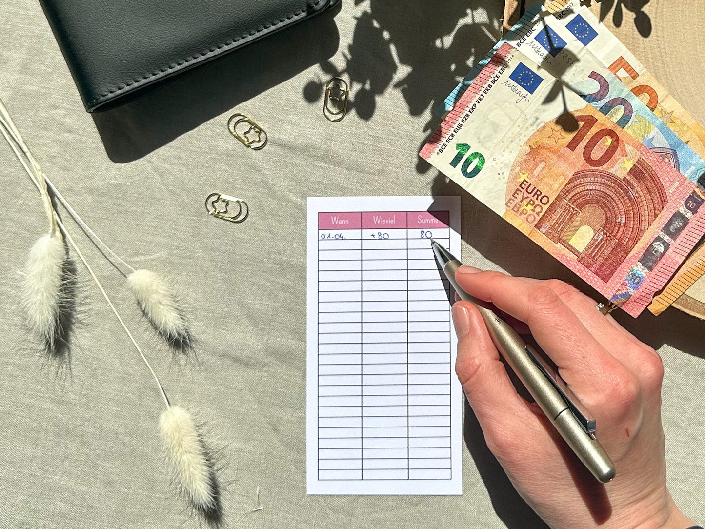 1000 Euro Challenge A6 minimalistisch