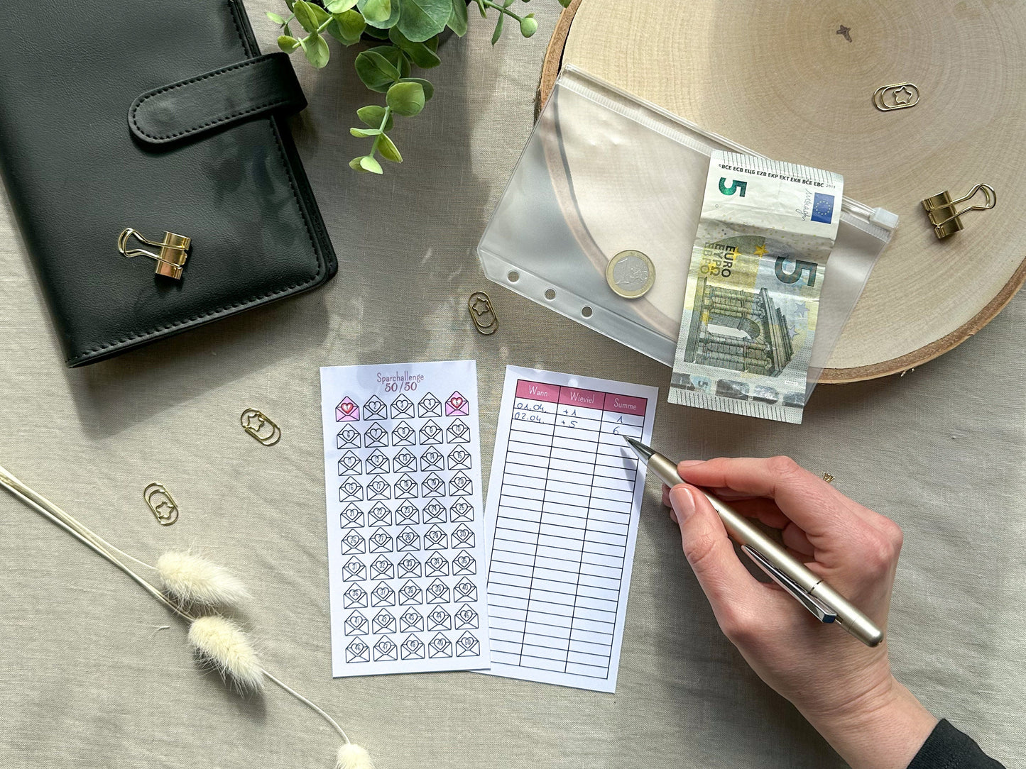 100 Umschläge Challenge A6 minimalistisch