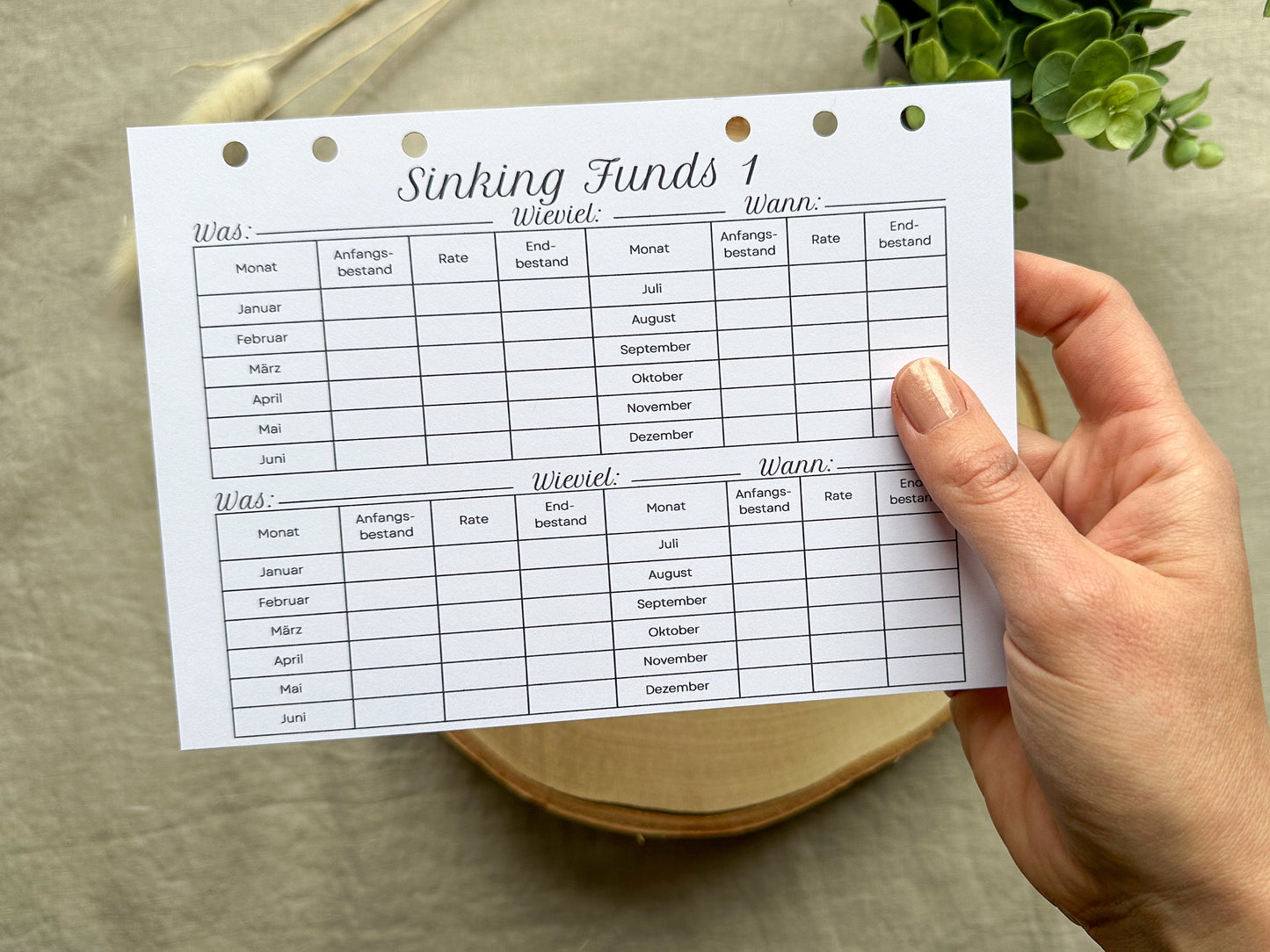 Sinking Funds 1 Spartopf minimalistisch A5