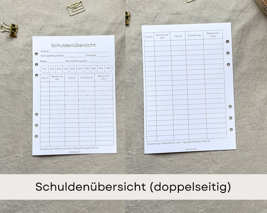 Zusatzeinlagen zum Budgetplaner