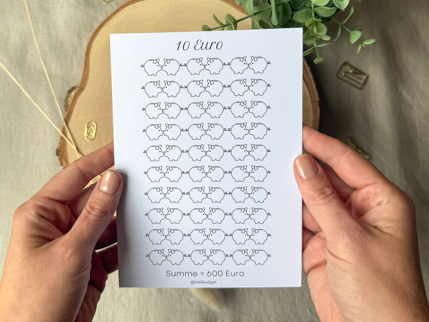 10 Euro Challenge A5 minimalistisch