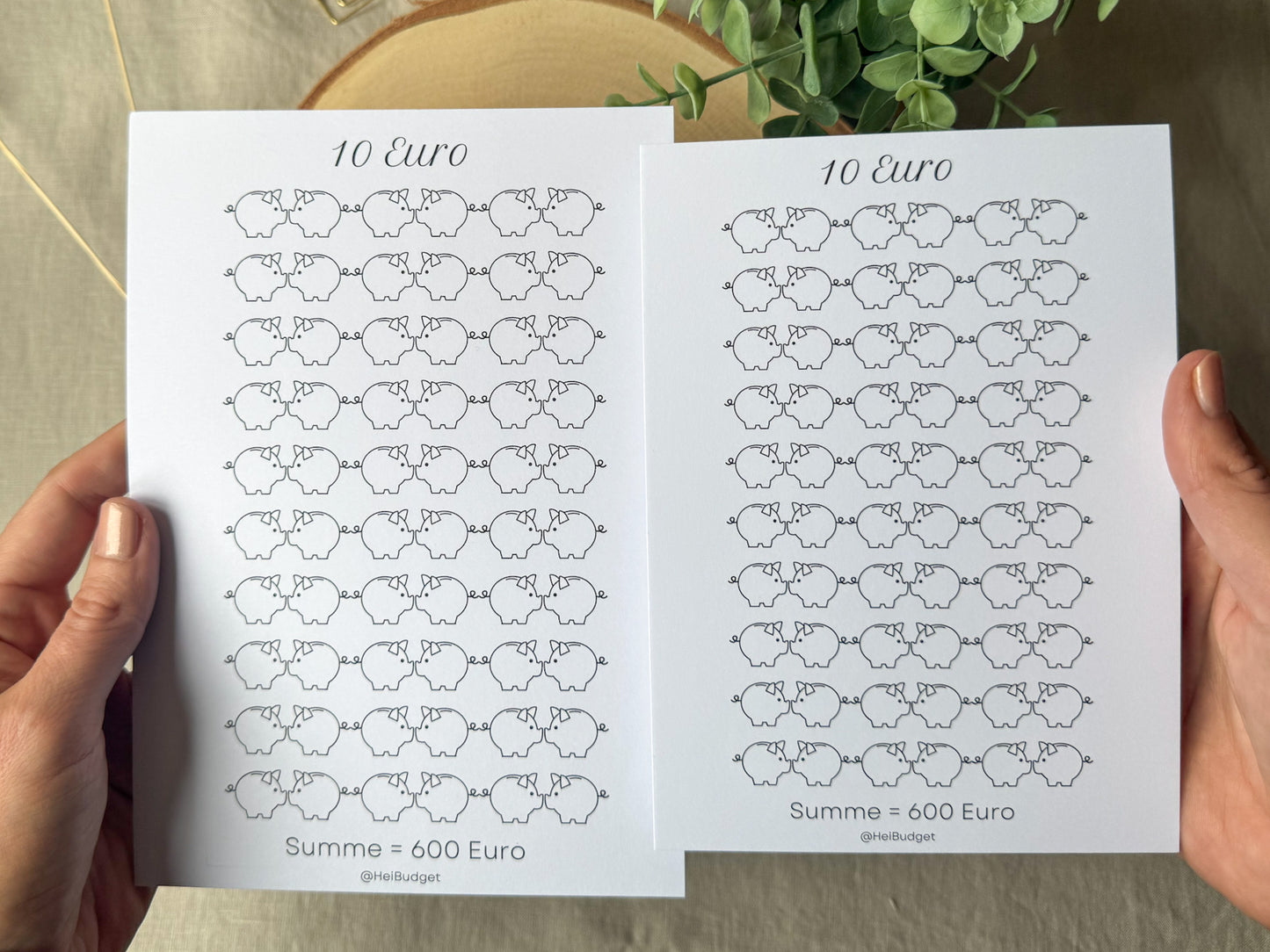 10 Euro Challenge A5 minimalistisch