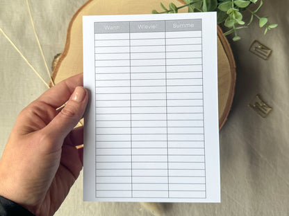 500 Euro Challenge A5 minimalistisch
