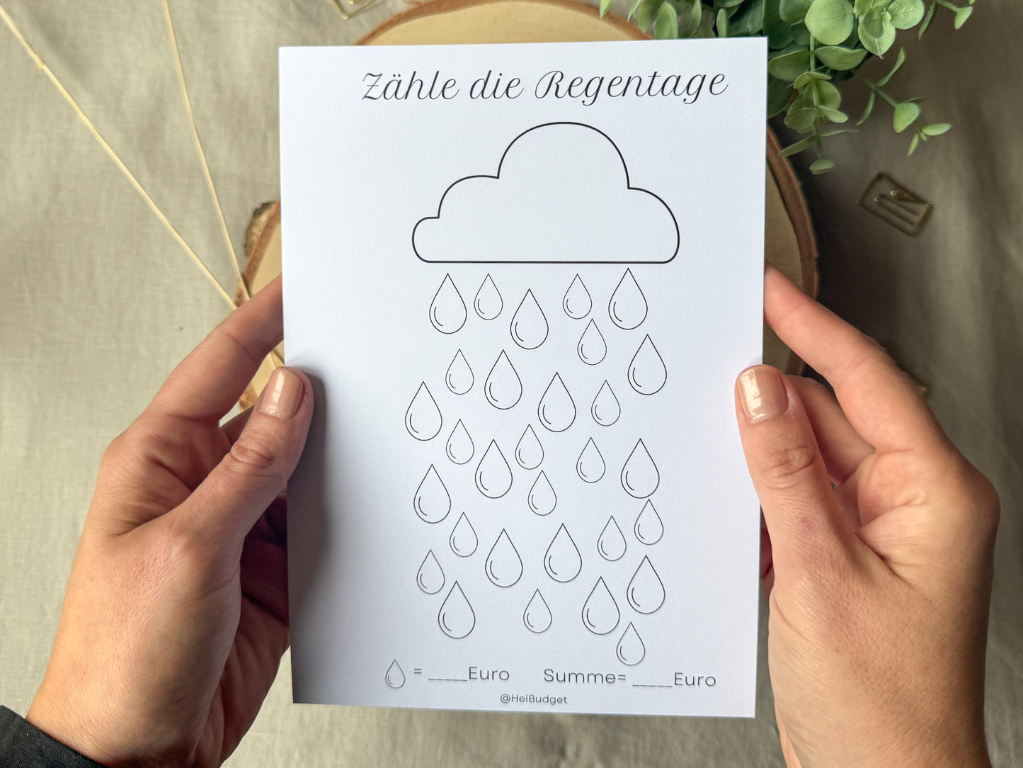 Oopsie Zähle die Regentage A5 minimalistisch