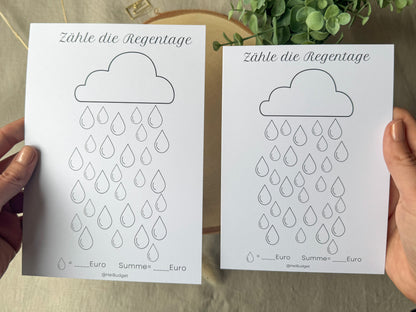 Oopsie Zähle die Regentage A5 minimalistisch