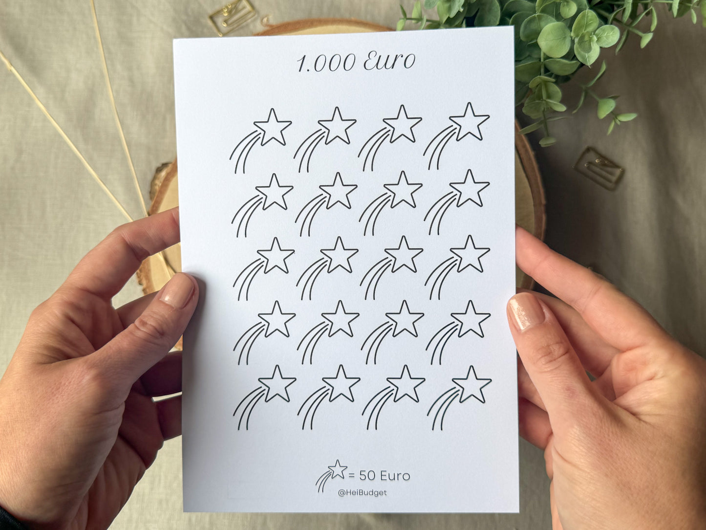 1000 Euro Challenge A5 minimalistisch