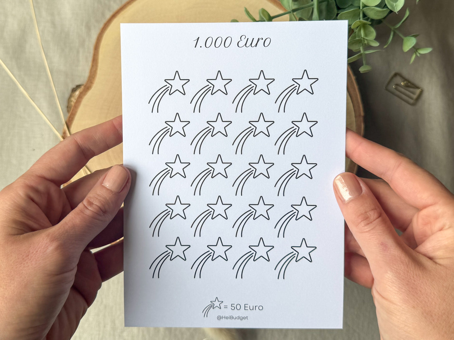 1000 Euro Challenge A5 minimalistisch