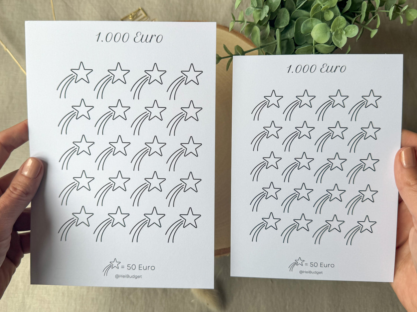 1000 Euro Challenge A5 minimalistisch
