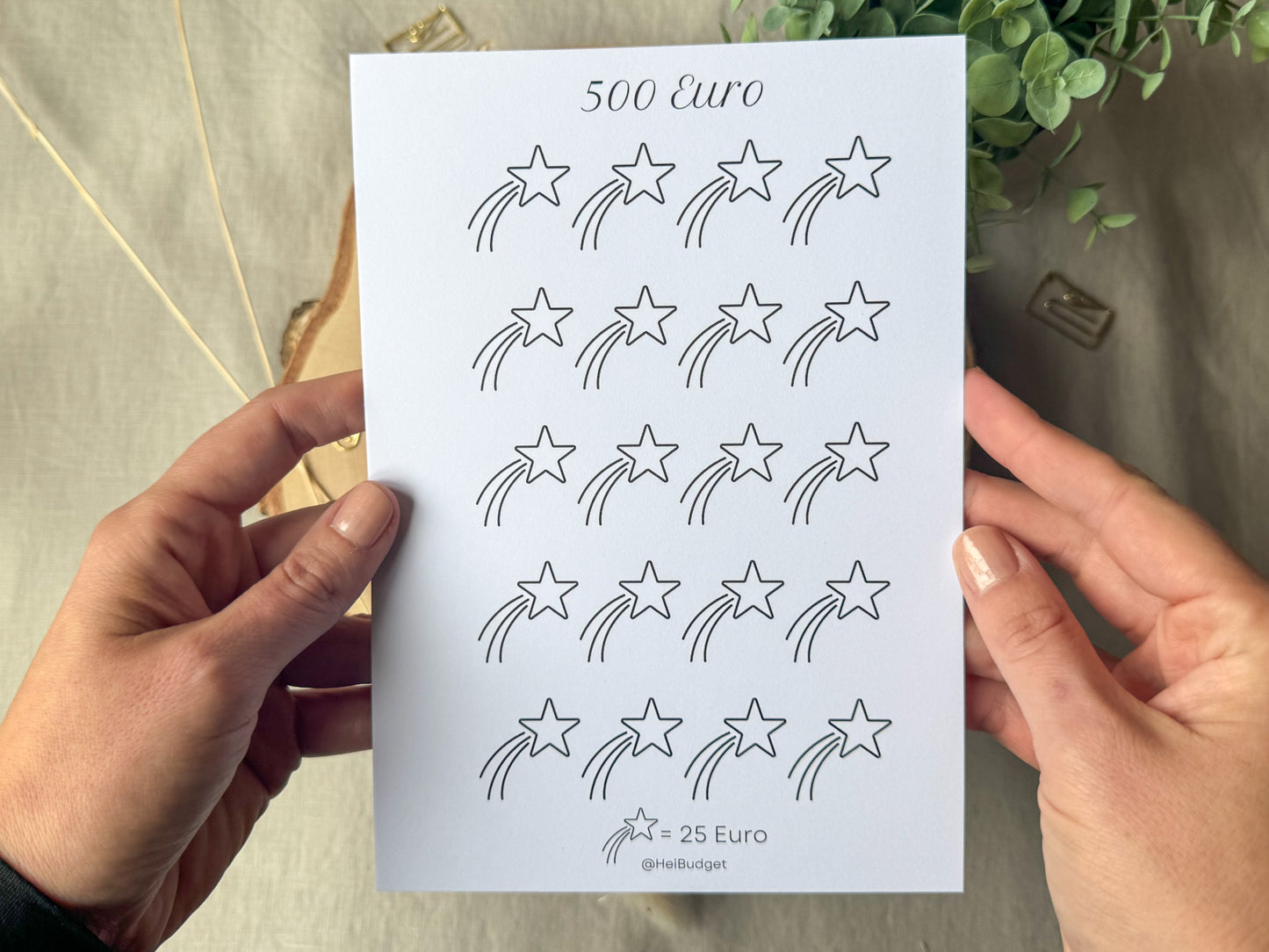 500 Euro Challenge A5 minimalistisch