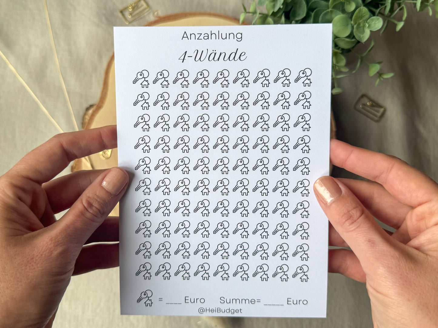 Anzahlung 4 Wände A5 minimalistisch