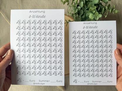 Anzahlung 4 Wände A5 minimalistisch
