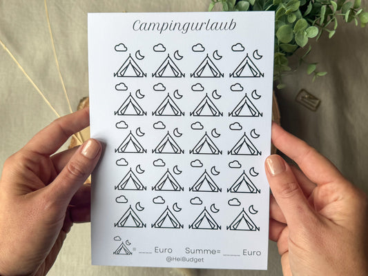 Urlaub Camping A5 minimalistisch
