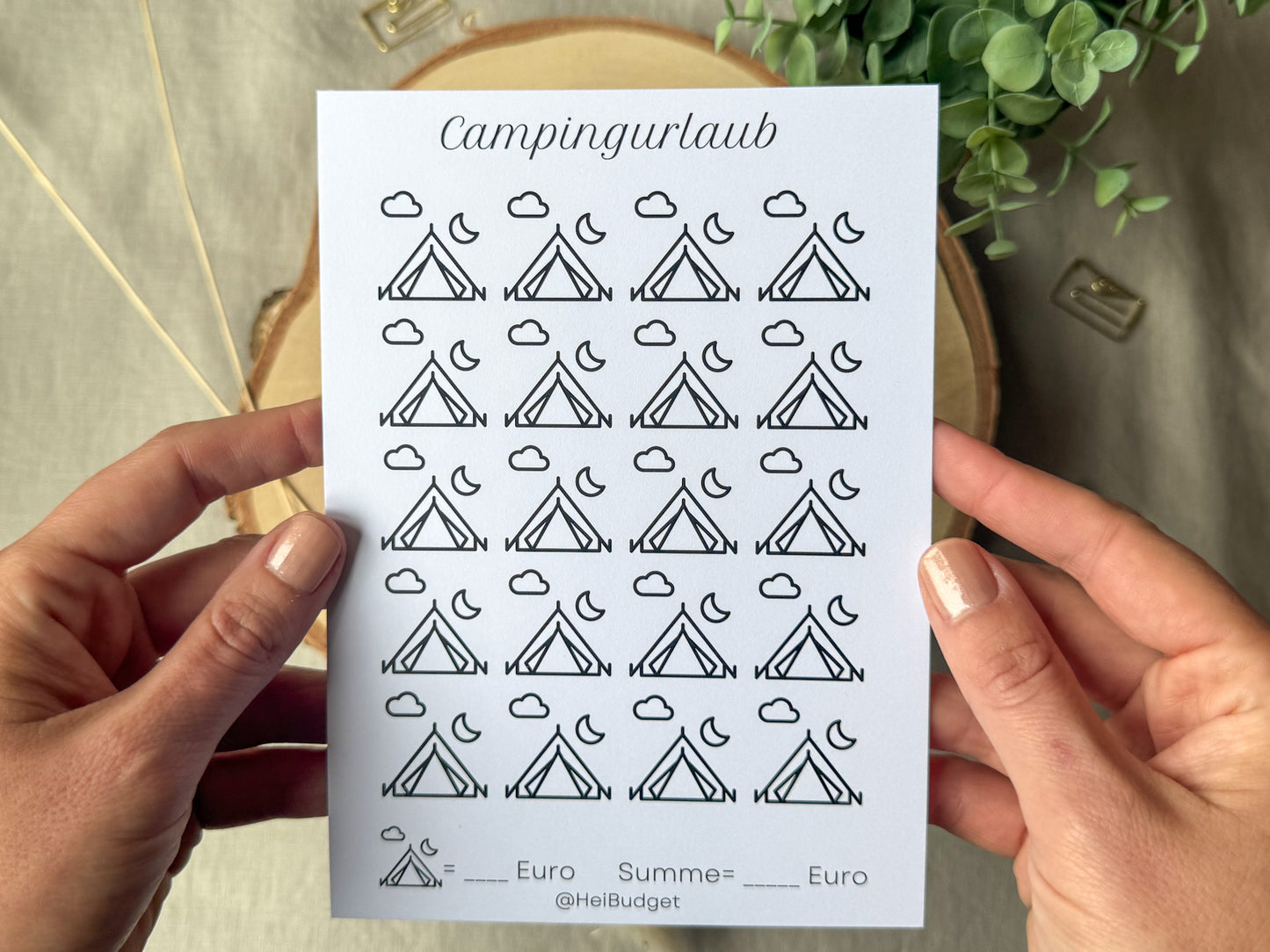 Urlaub Camping A5 minimalistisch
