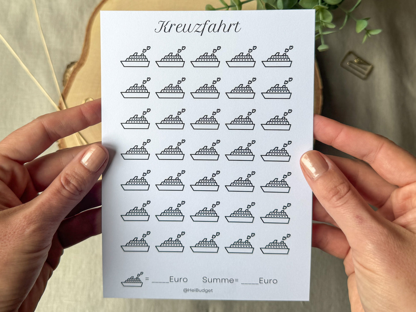 Kreuzfahrt A5 minimalistisch