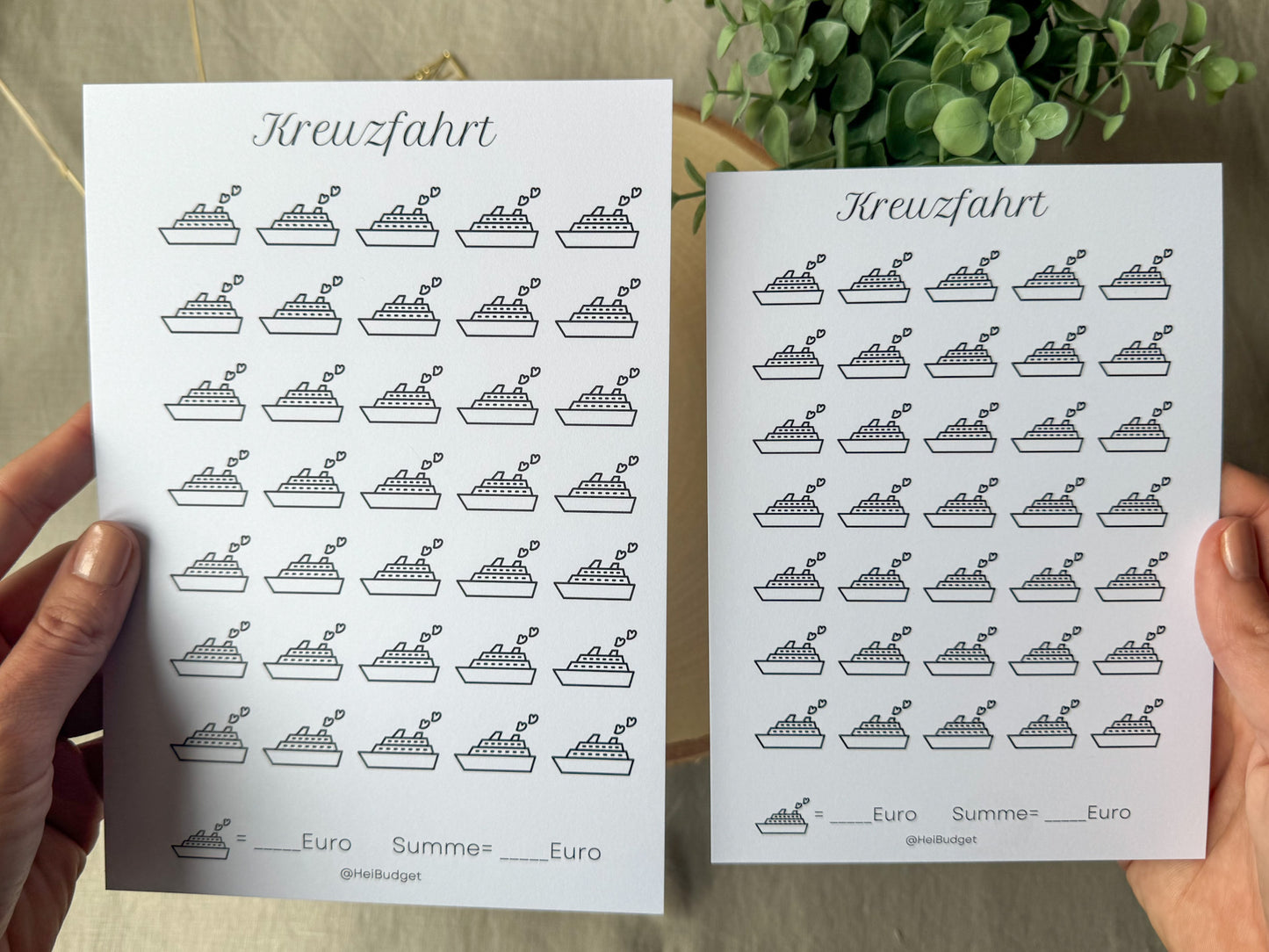 Kreuzfahrt A5 minimalistisch