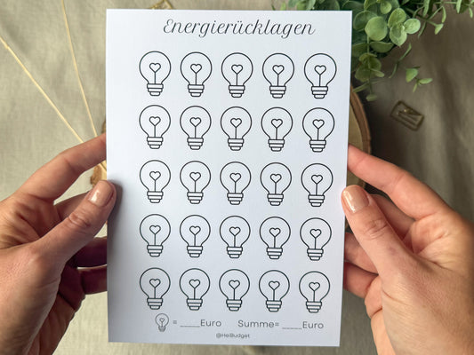 Energierücklagen A5 minimalistisch