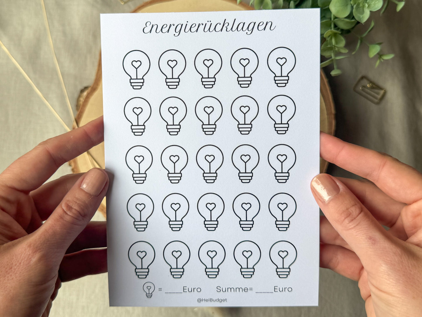 Energierücklagen A5 minimalistisch