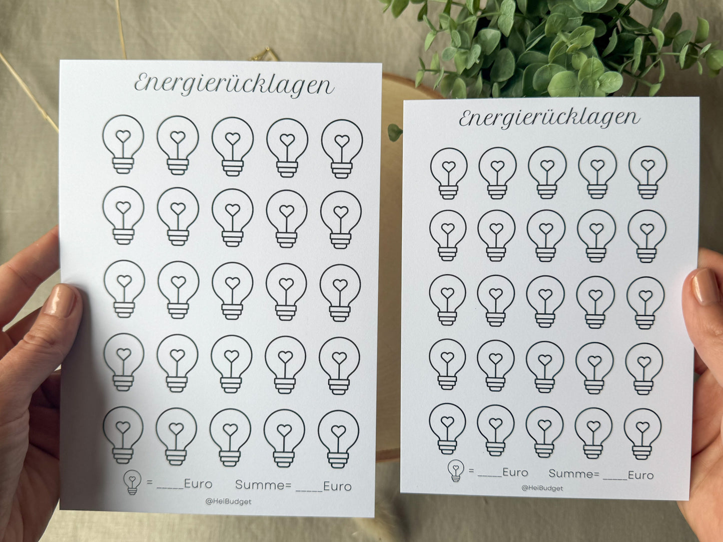 Energierücklagen A5 minimalistisch