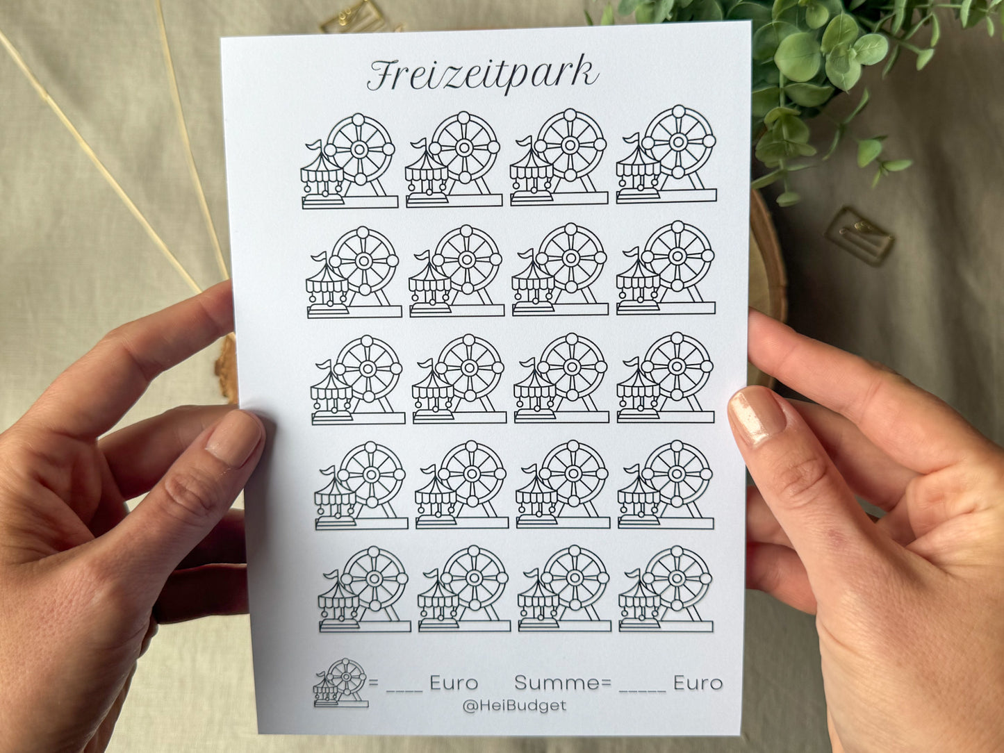 Freizeitpark A5 minimalistisch