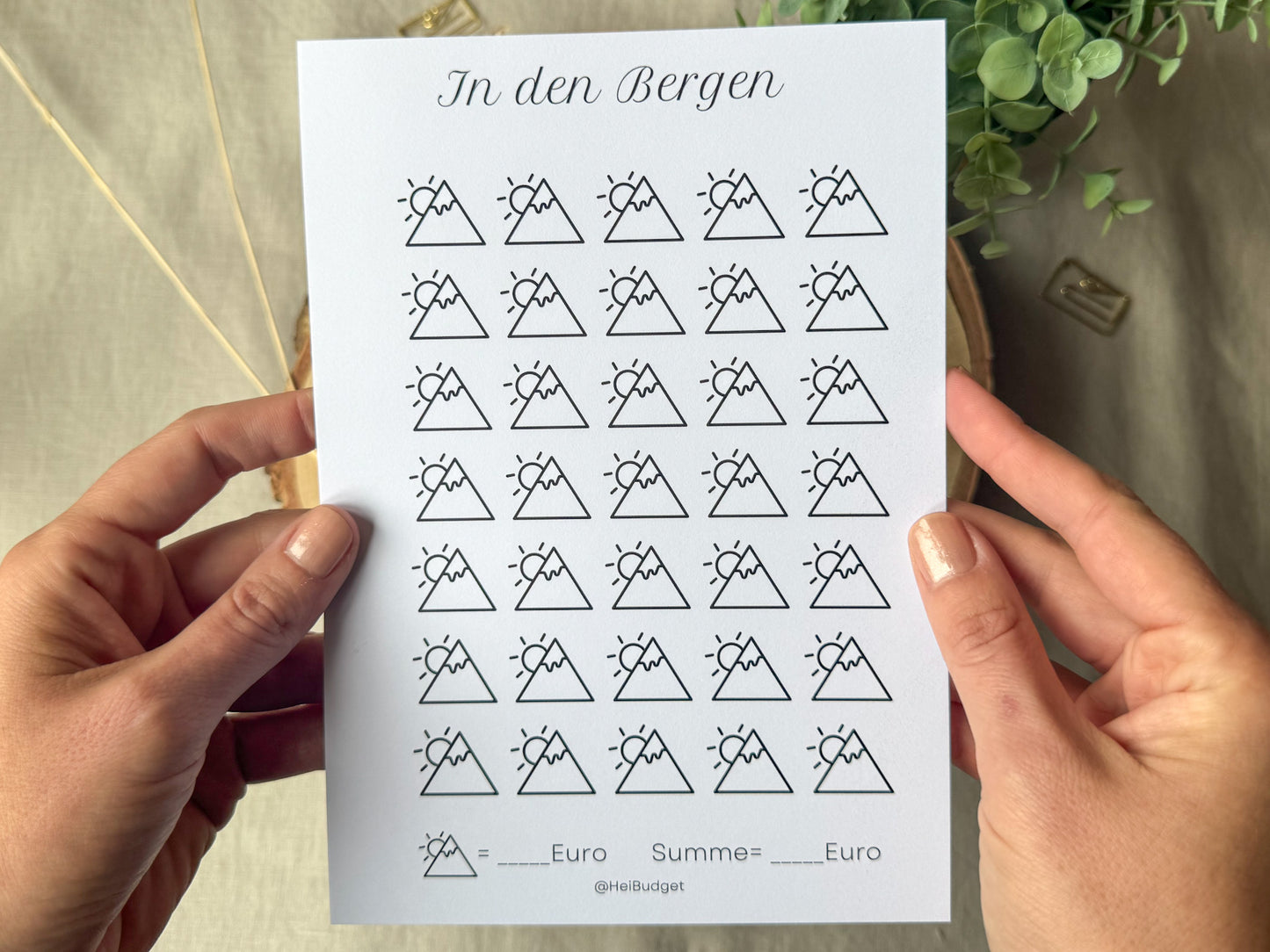 Oopsie Urlaub in den Bergen A5 minimalistisch