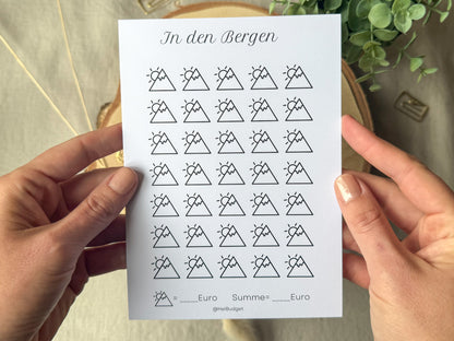 Oopsie Urlaub in den Bergen A5 minimalistisch