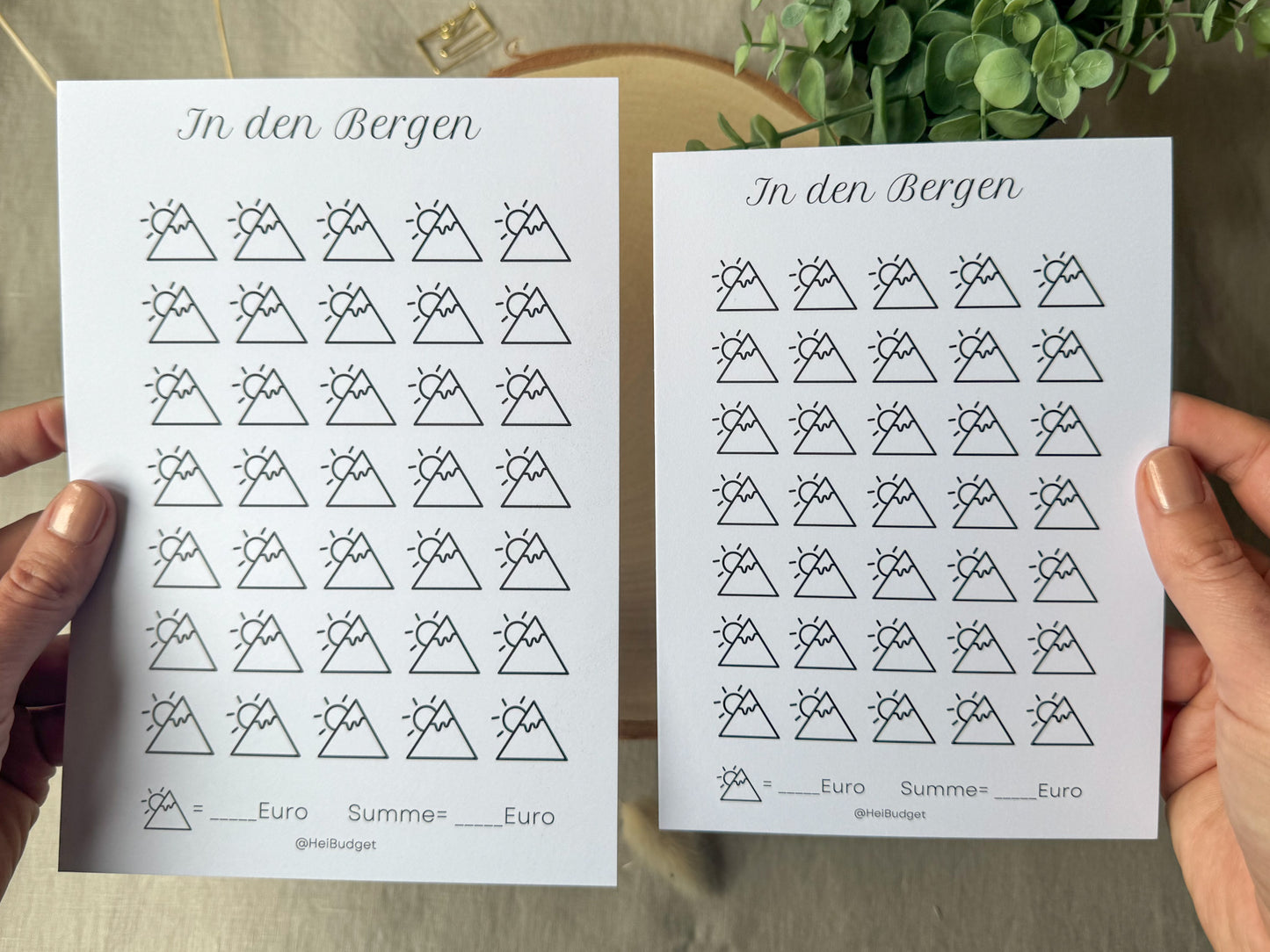 Oopsie Urlaub in den Bergen A5 minimalistisch