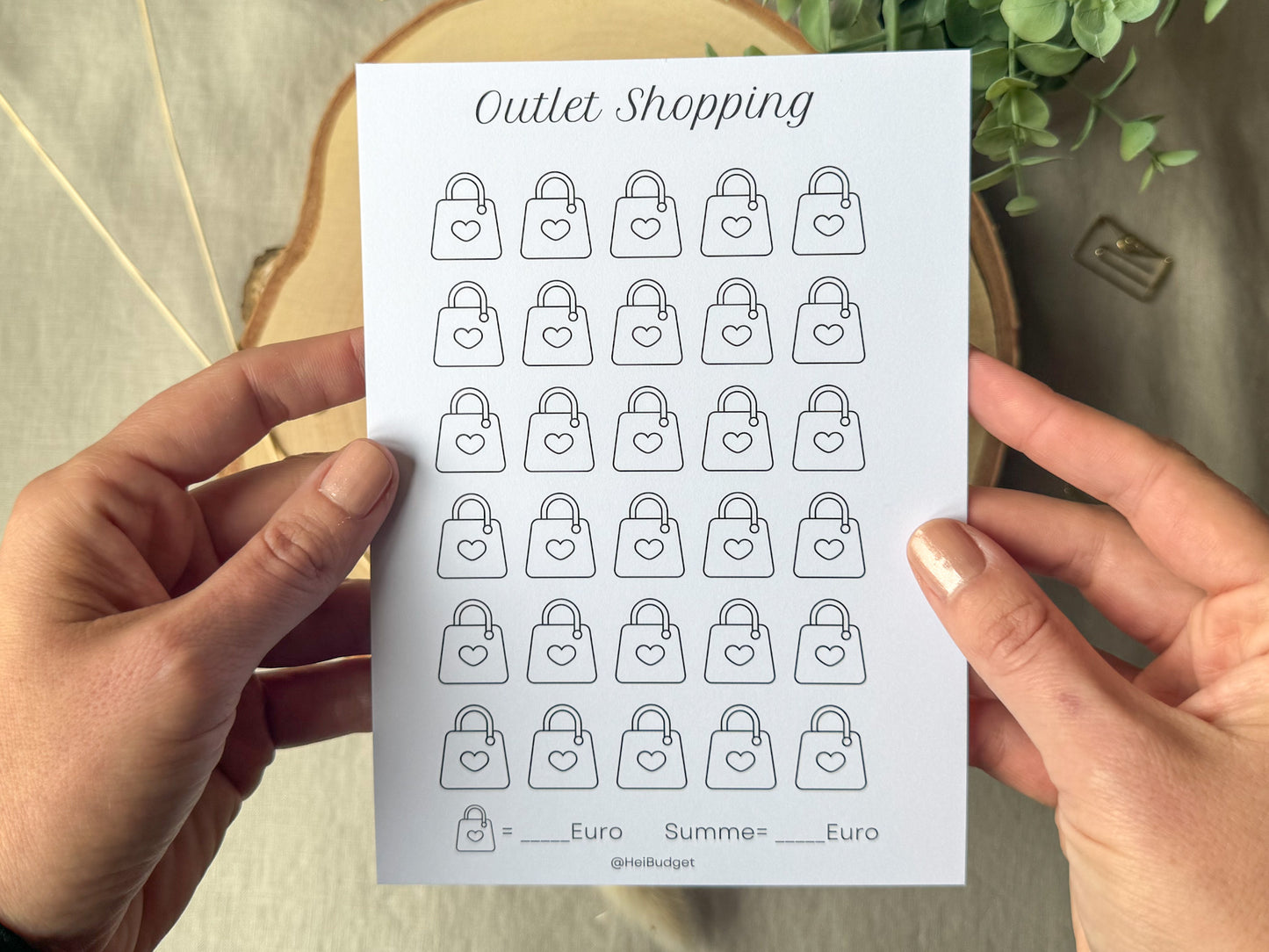 Outletshopping A5 minimalistisch