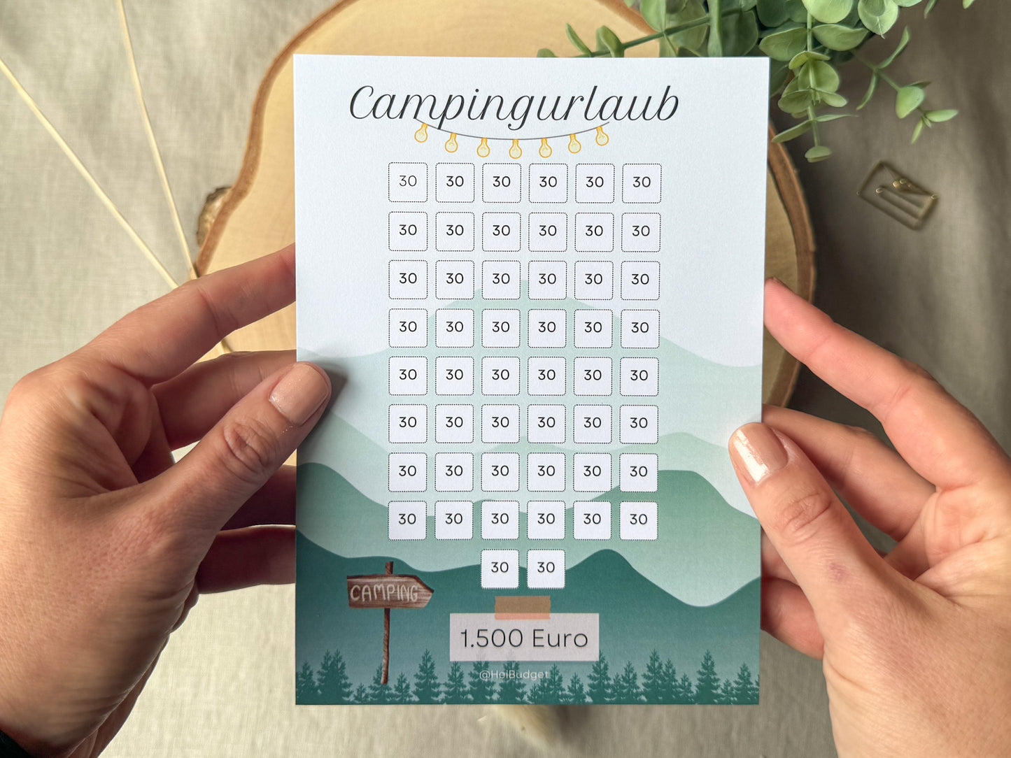 Urlaub Camping 1.500 Euro A5 bunt