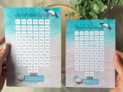 Urlaub Strand 2.500 Euro A5 bunt